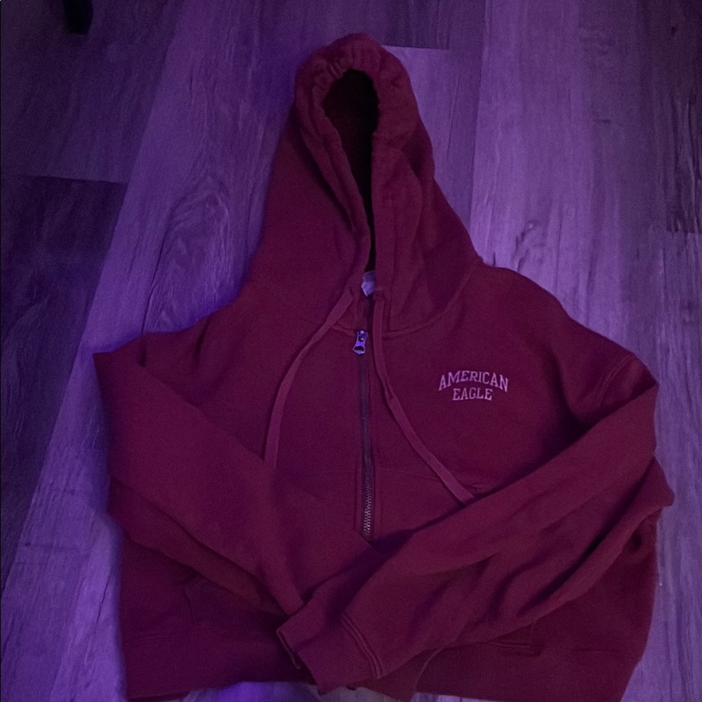 American Eagle Burgundy Fleece Jacket